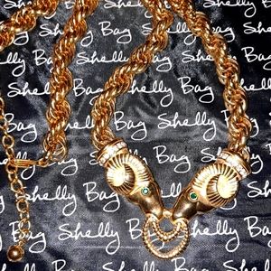 Chunky Gold Ram Heads Necklace KJL